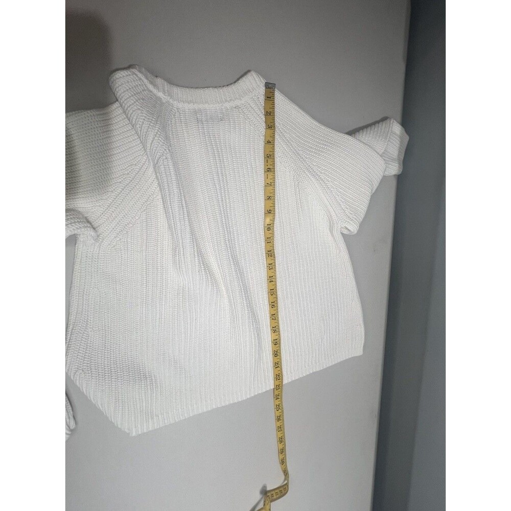 Quince 100% Organic Cotton Fisherman Crew Sweater Ivory Size L Preppy Classic - Picture 7 of 9